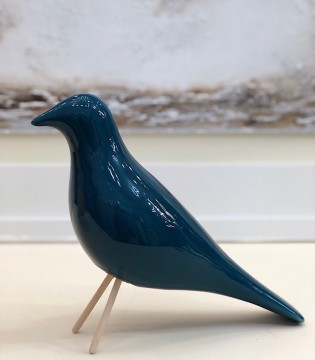 Figura decorativa PAJARO cerámica color azul - VP Interiorismo