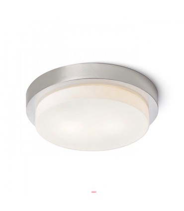 Plafón redondo de bombillas GORRA NÍQUEL MATE  E-14 Ø27cm  2L IP44