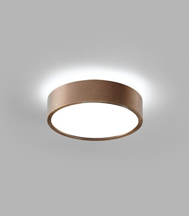 Plafón-aplique de diseño Shadow 2 oro rosa 13+4W Ø21cm - LIGHT POINT