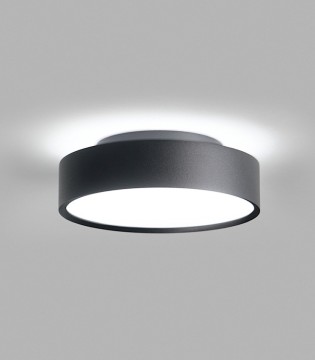 Plafón-aplique de diseño Shadow 1 blanco 7+3W Ø15cm - LIGHT POINT 2