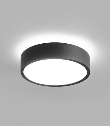 Plafón-aplique de diseño Shadow 2 negro 13+4W Ø21cm - LIGHT POINT