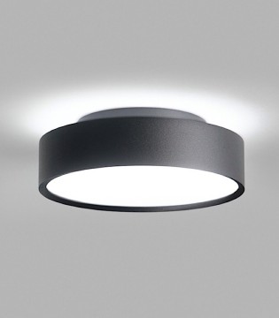 Plafón-aplique de diseño Shadow 2 negro 13+4W Ø21cm - LIGHT POINT