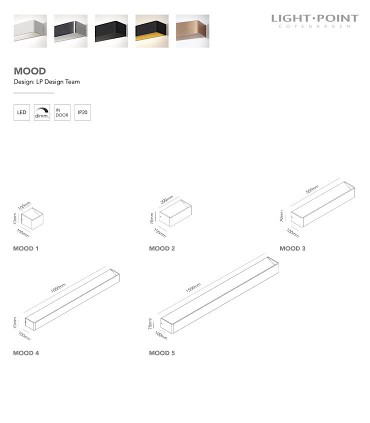 Dimensiones Apliques de diseño MOOD LED - LIGHT POINT