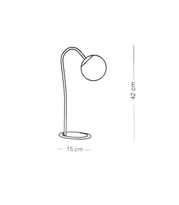 Dimensiones: Lámpara de mesa MOON 1L E27 - ILUSORIA