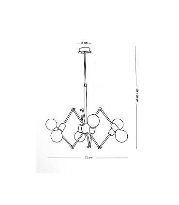 Dimensiones: Lámpara SPIDER 6L E27 - ILUSORIA