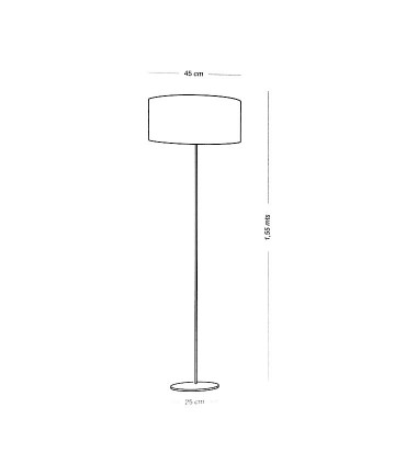 Medidas: Lámpara de pie RAFIA 1L E27 - ILUSORIA