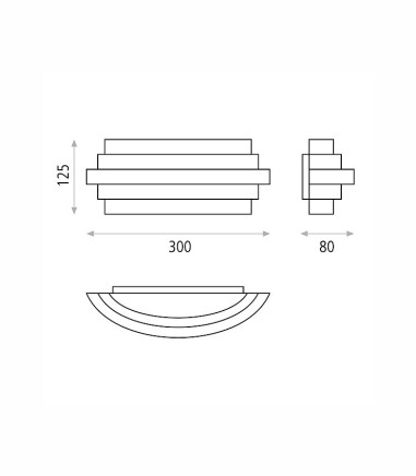 Dimensiones del aplique de pared LED Luxur de ACB