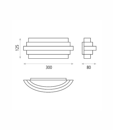 Dimensiones del aplique de pared LED Luxur de ACB