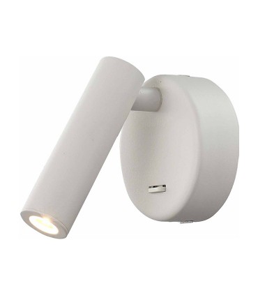 Aplique pared dormitorio Lectura cabecero PREA blanco 3W 6075 Mantra