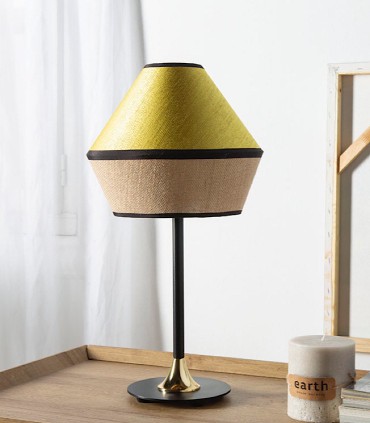 Lámpara de mesa TOSSA saco Oro combinado con metal Negro-oro - ILUSORIA