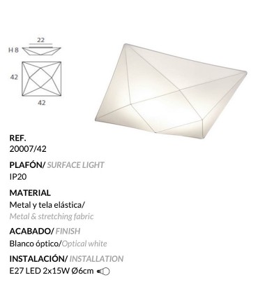 Plafón de tela Polaris 42 cm - Ole! Lighting
