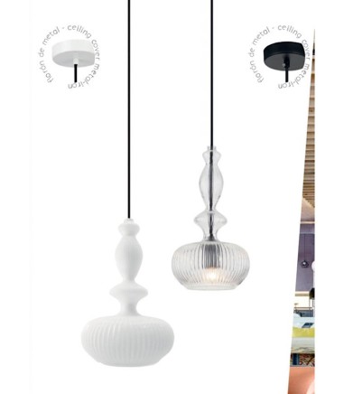 Lámpara Colgante MD4293  Ineslam cristal blanco o transparente Ø19cm E27