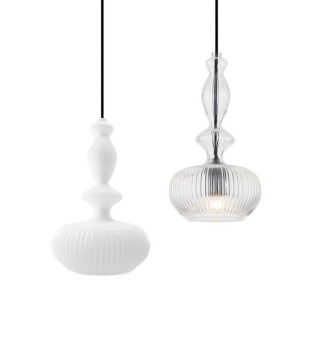 Lámpara Colgante MD4293  Ineslam cristal blanco o transparente Ø19cm E27