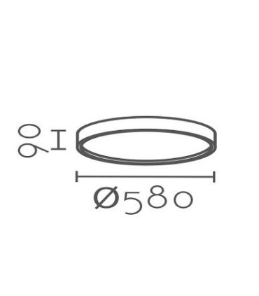 Dimensiones Plafón de techo circular blanco LED 62W Ø58cm 4100lm 3000K