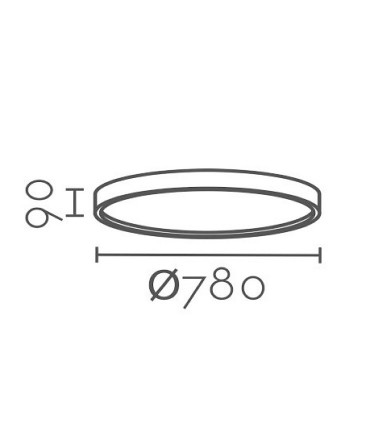 Dimensiones Plafón de techo circular blanco LED 102W Ø78cm 6700lm 3000K