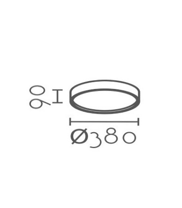 Dimensiones Plafón de techo circular blanco LED 38W Ø38cm 2500lm MX9225-380 - Ineslam