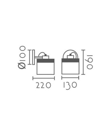 Dimensiones Aplique de pared nórdico ND5 metal blanco Ø13cm