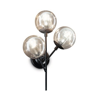Aplique de pared Kepler negro 3L E-27 38cm