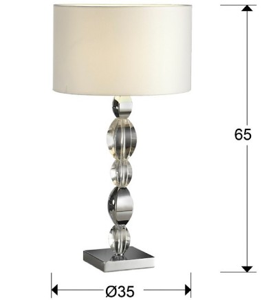 Dimensiones Sobremesa DOMINE cromo cristal - Schuller