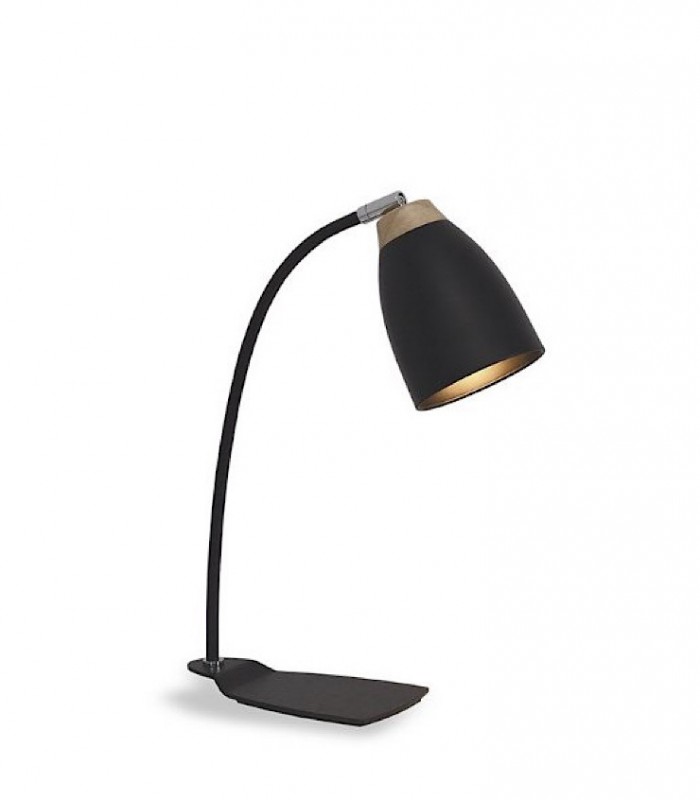 Lámpara mesa nórdica ND17SN metal negro-madera E27