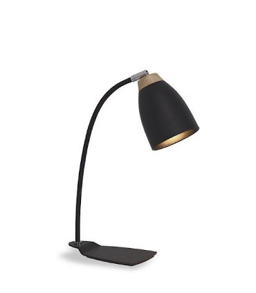 Lámpara mesa nórdica ND17SN metal negro-madera E27