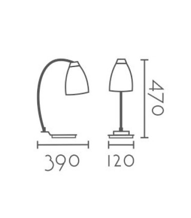 Dimensiones Lámpara mesa nórdica ND17SN metal negro-madera E27