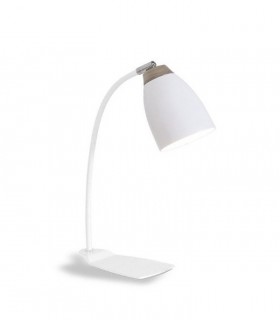Lámpara mesa nórdica ND17S metal blanco-madera E27
