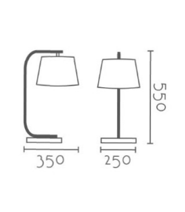 Dimensiones Lámpara mesita de noche MT2260-WH - Ineslam