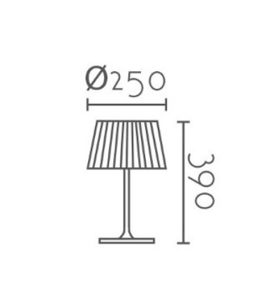 Dimensiones Lámpara de mesa blanca con pantalla Ø25 cm MT5119S-W - Ineslam