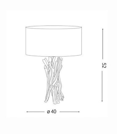 Dimensiones Lámpara de mesa DRIFTWOOD TL1 de Ideal Lux