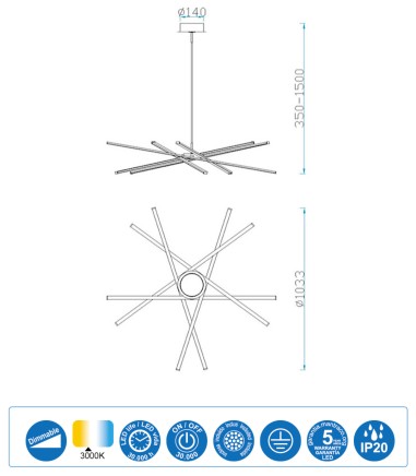 Lámpara de techo STAR LED 60W...
