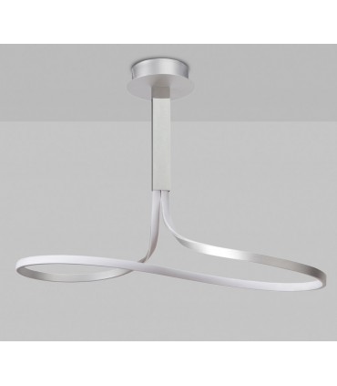 Lámpara de techo NUR Led 40W Lazo Altura 65cm Plata Mantra