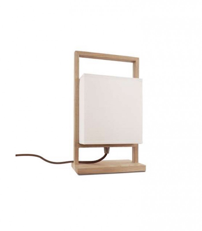 Lámpara de sobremesa madera rectangular pantalla ND31