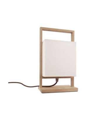 Lámpara de mesita de noche de madera rectangular pantalla  Granado - Ineslam