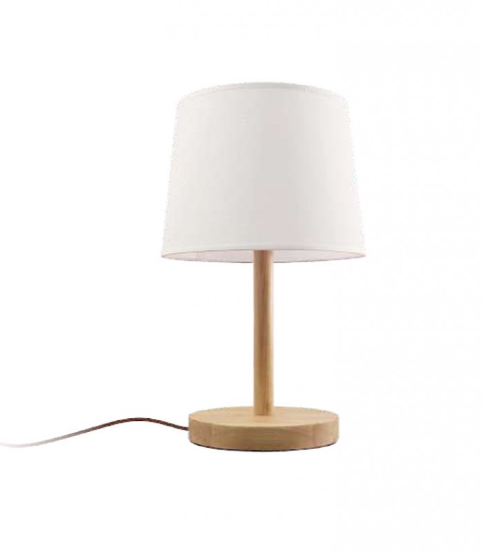 Lámpara de sobremesa madera con pantalla ND34