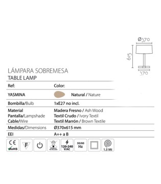 Lámpara de sobremesa YASMINA 2