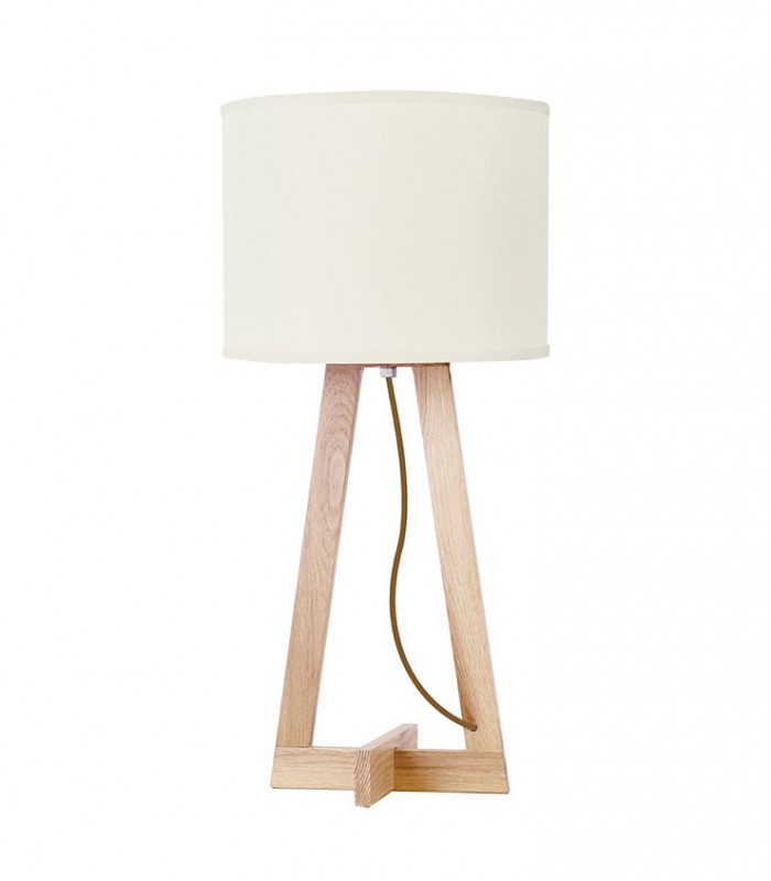 Lámpara de mesa madera con pantalla ND39
