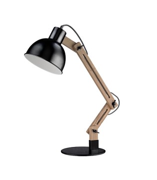 Lámpara mesa madera tulipa negra Daphne - Ineslam