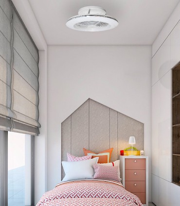 Ventilador Alisio MINI  blanco 7493 - Mantra, imagen de ambiente en dormitorio