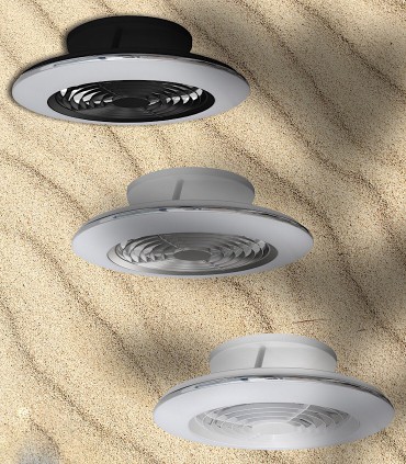 Plafón ventilador de techo Alisio MINI Mantra en 3 acabados diferentes. Escoge el tuyo