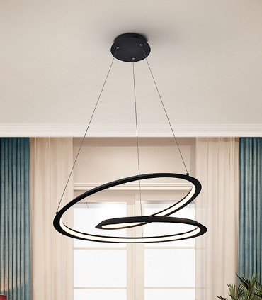 Lámpara LOOPING negro 60cm de Schuller