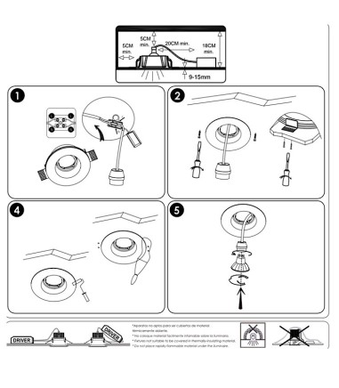 Instrucciones de montaje Aro empotrable escayola GU10 YOTA - ACB