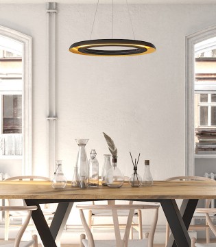 Lámpara de techo LED circular SHIITAKE 3000K negro-oro - ACB 2