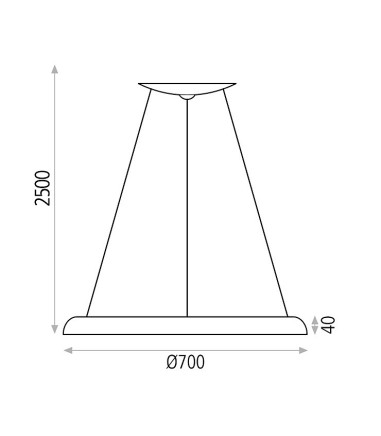 Dimensiones Lámpara de techo LED circular SHIITAKE 3000K negro-oro - ACB