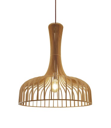Lámpara de techo madera AZAHAR Ø60cm - Ineslam