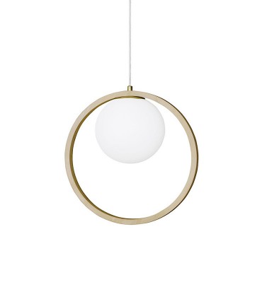 Lámpara techo madera colgante MD2416-NAT Ø39 - Ineslam