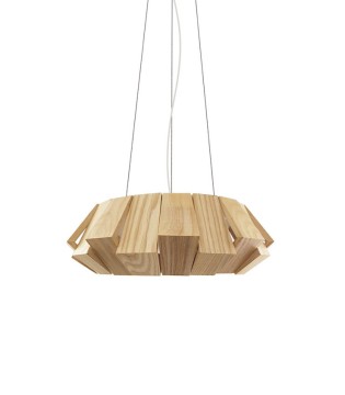 Lámpara colgante madera PALMERA LED 18W Ø40cm