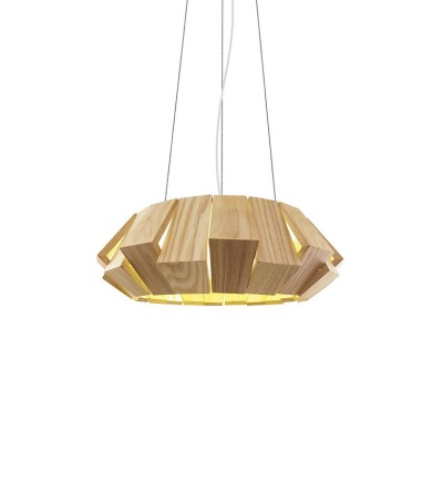 Lámpara colgante madera PALMERA LED 18W Ø40cm