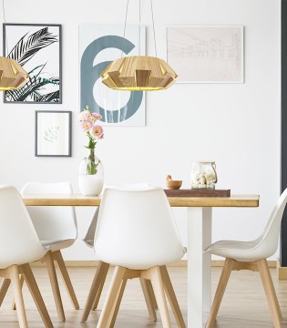 Lámpara colgante madera PALMERA LED 18W Ø40cm 2
