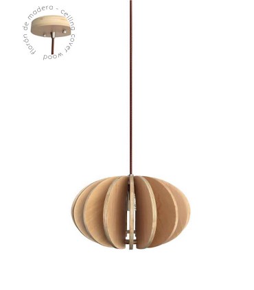 Lámpara colgante madera CHOPO Ø29cm